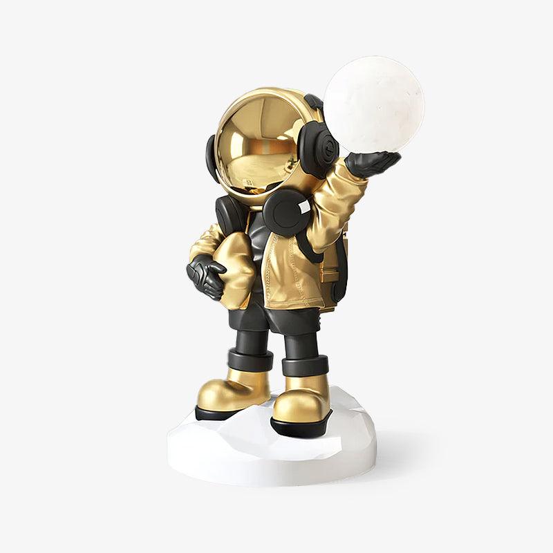 Apollo Astronaut Floor Lamp | Resin | Chrome, Gold, Blue