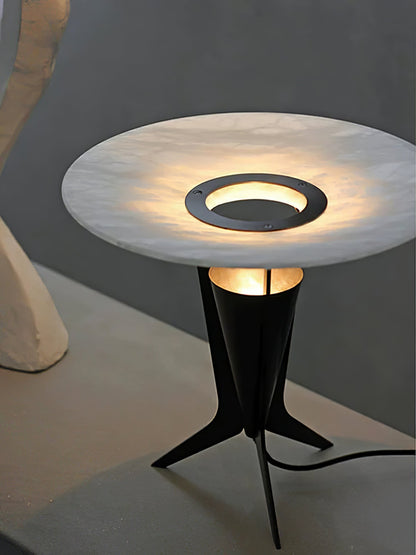 Aragon Table Lamp | Alabaster & Metal | Bronze & White