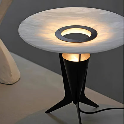 Aragon Table Lamp | Alabaster & Metal | Bronze & White