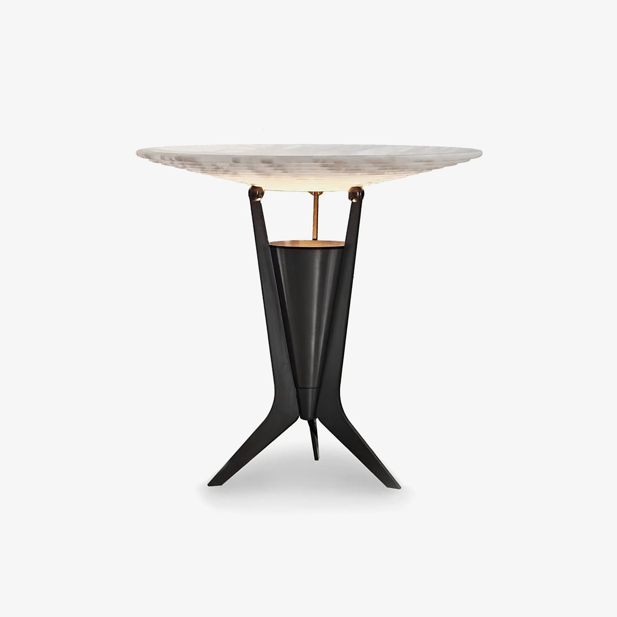 Aragon Table Lamp | Alabaster & Metal | Bronze & White