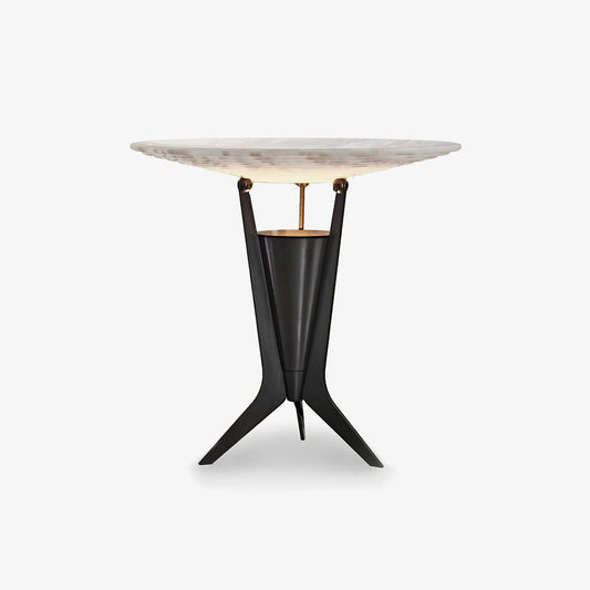 Aragon Table Lamp | Alabaster & Metal | Bronze & White