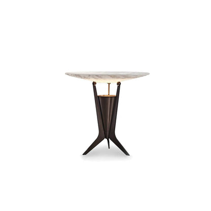 Aragon Table Lamp | Alabaster & Metal | Bronze & White