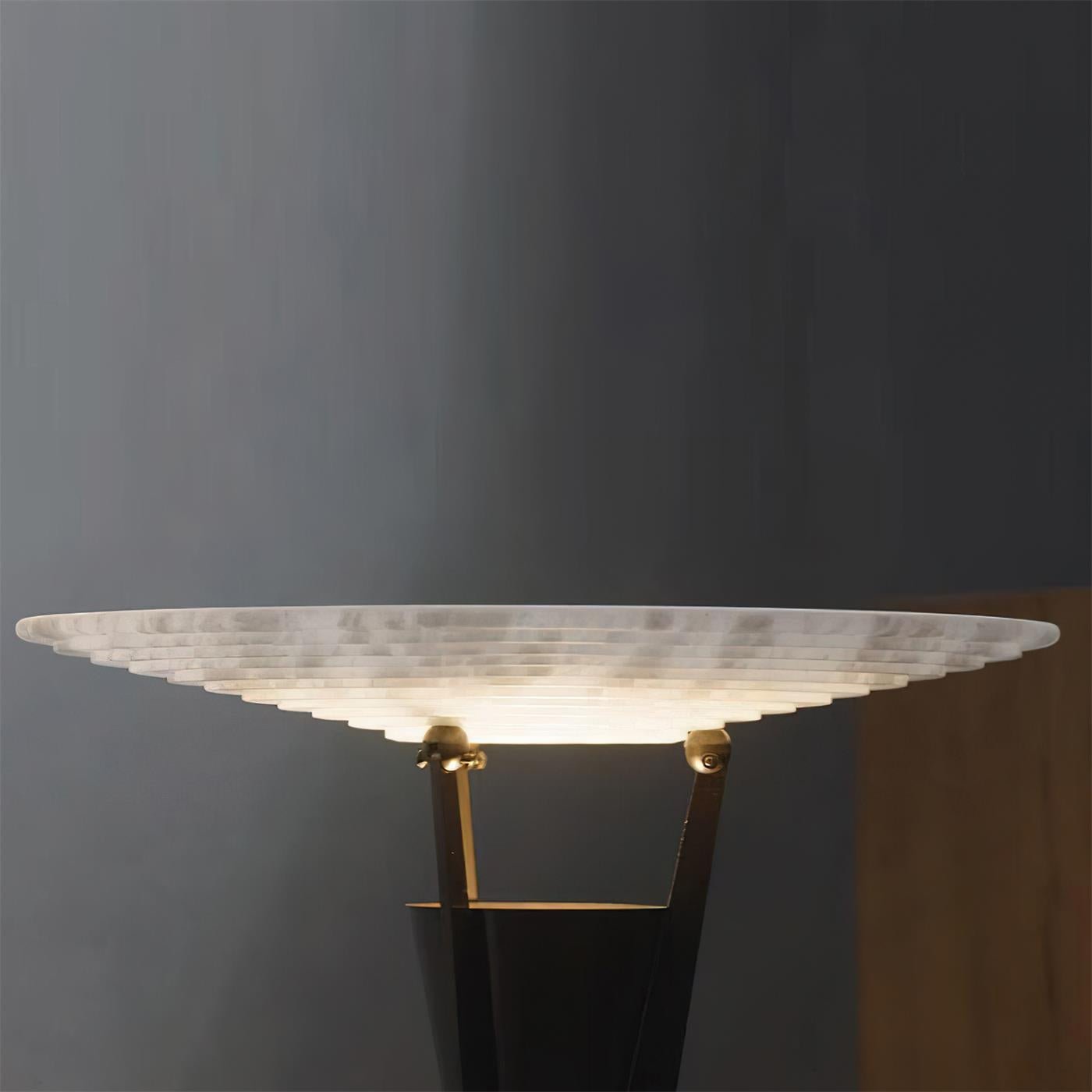 Aragon Table Lamp | Alabaster & Metal | Bronze & White