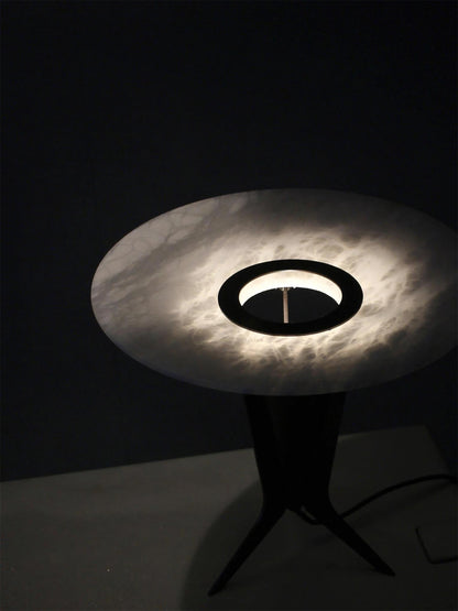 Aragon Table Lamp | Alabaster & Metal | Bronze & White