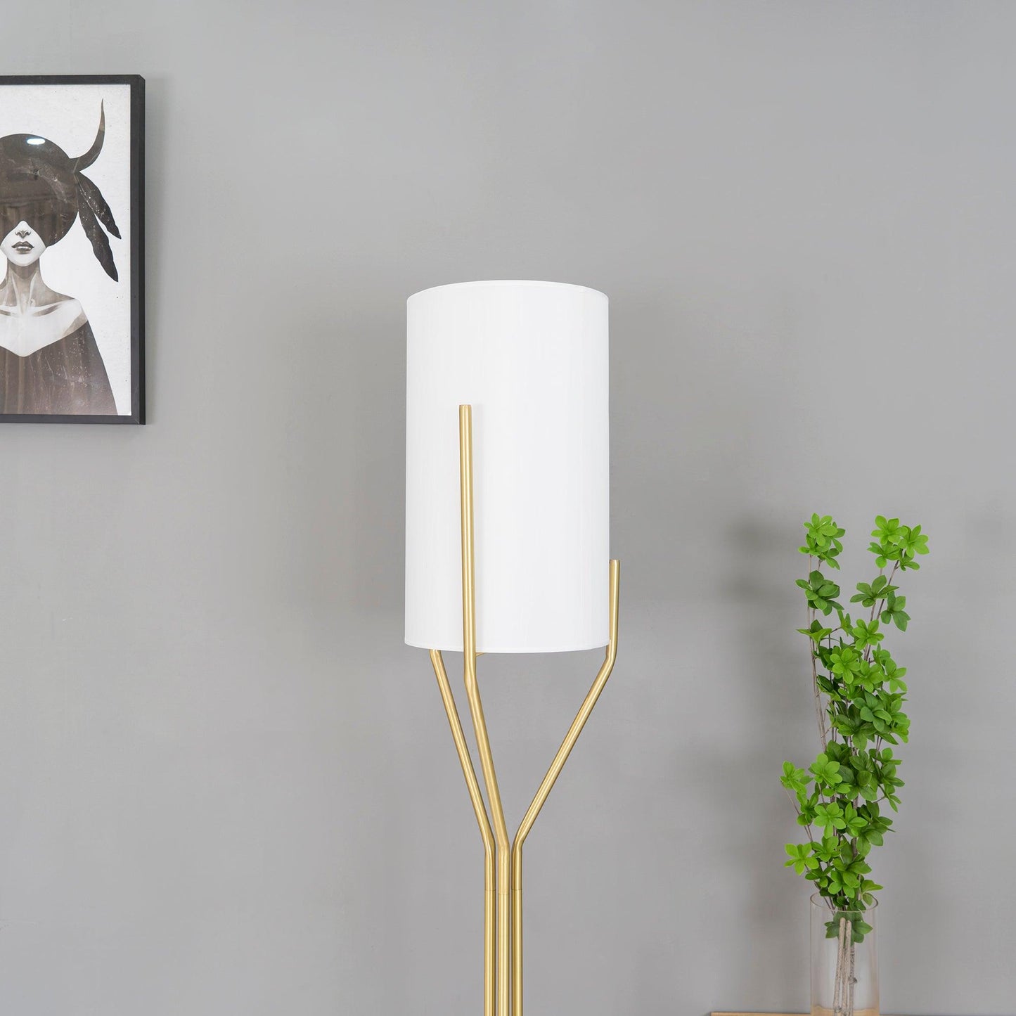 Arborescence Floor Lamp | Brass & Linen | Custom Height Options