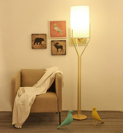 Arborescence Floor Lamp | Brass & Linen | Custom Height Options