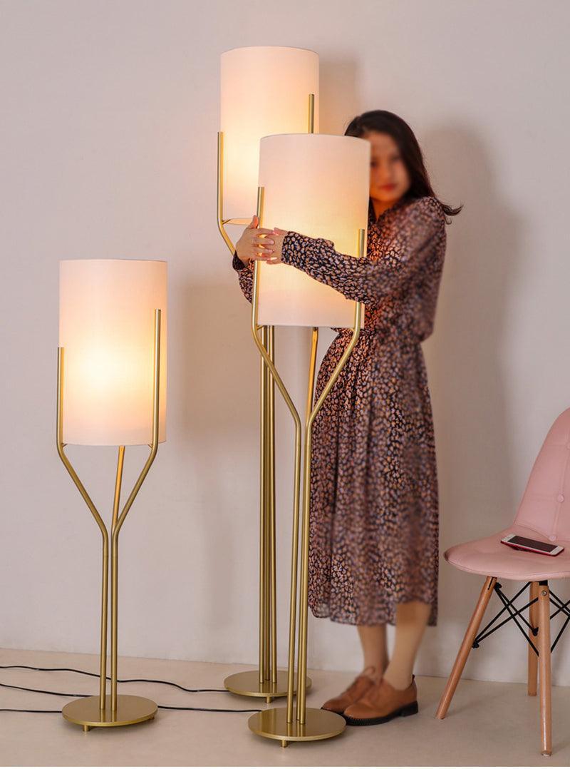 Arborescence Floor Lamp | Brass & Linen | Custom Height Options