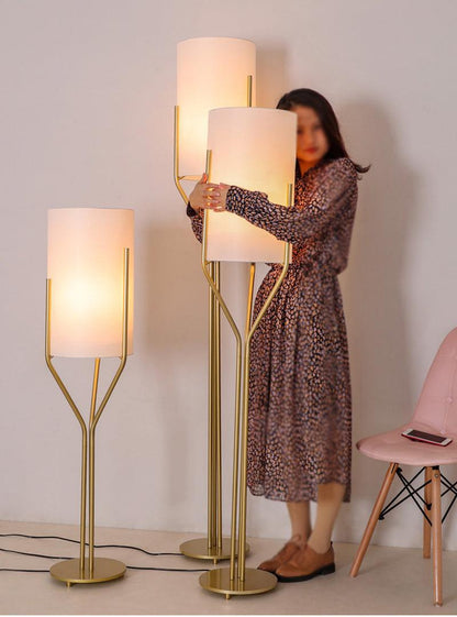 Arborescence Floor Lamp | Brass & Linen | Custom Height Options
