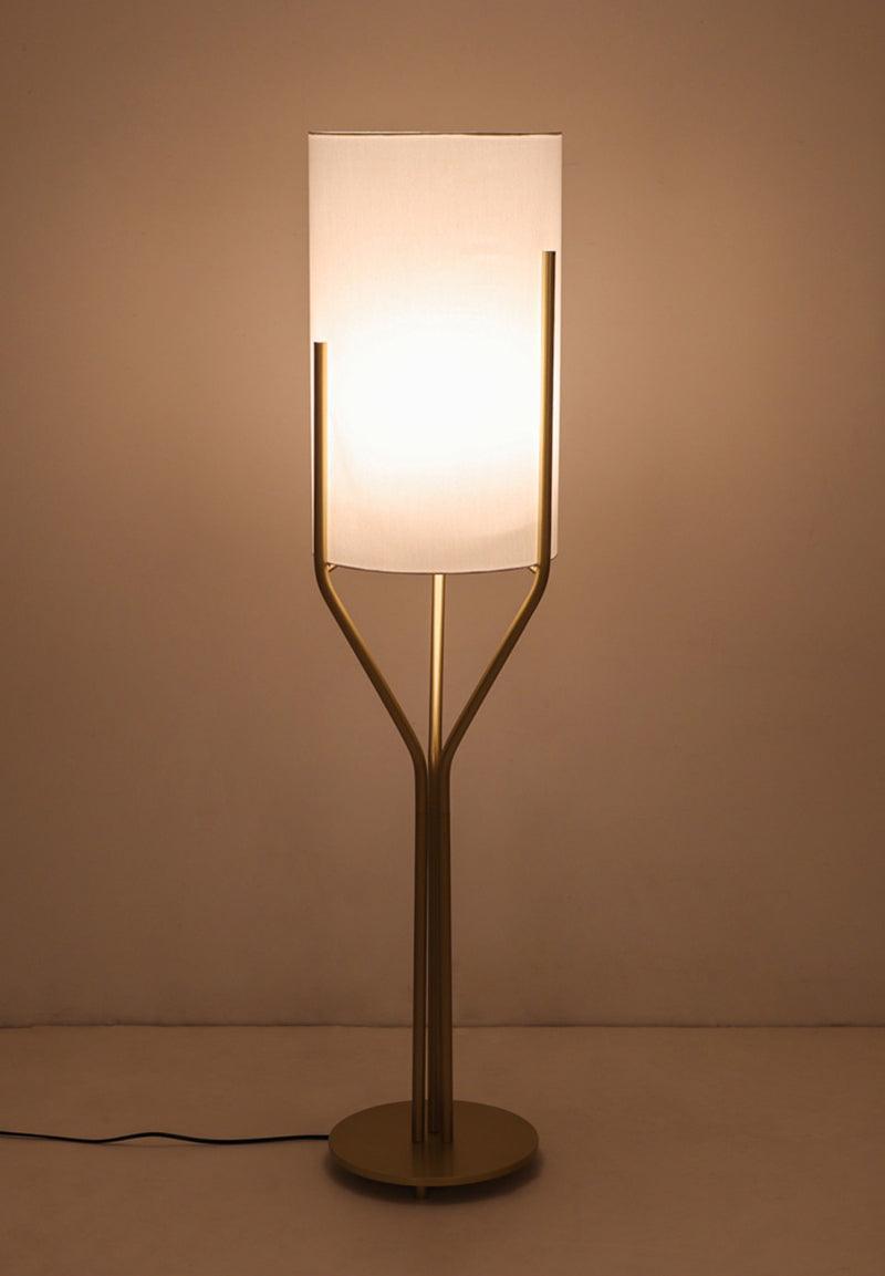 Arborescence Floor Lamp | Brass & Linen | Custom Height Options