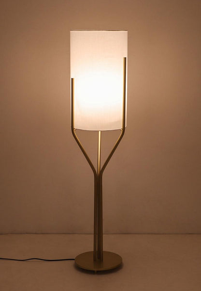Arborescence Floor Lamp | Brass & Linen | Custom Height Options