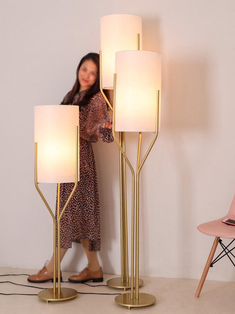 Arborescence Floor Lamp | Brass & Linen | Custom Height Options
