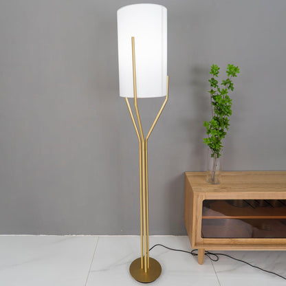 Arborescence Floor Lamp | Brass & Linen | Custom Height Options