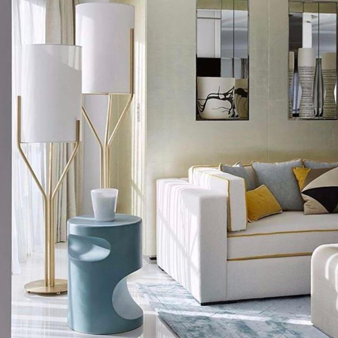 Arborescence Floor Lamp | Brass & Linen | Custom Height Options