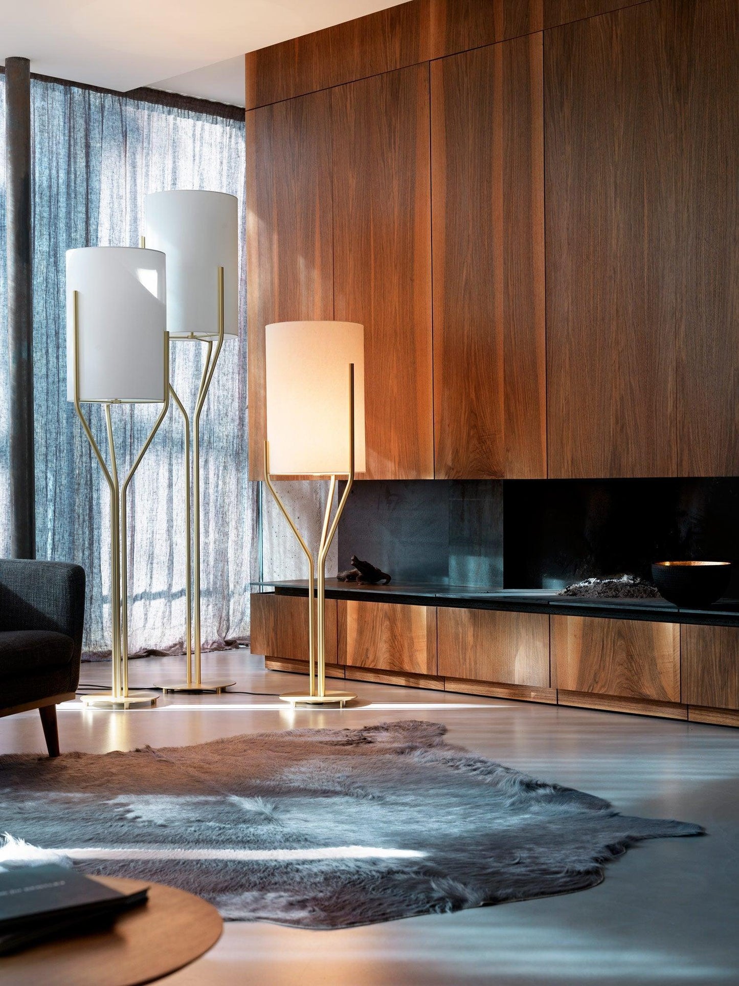 Arborescence Floor Lamp | Brass & Linen | Custom Height Options