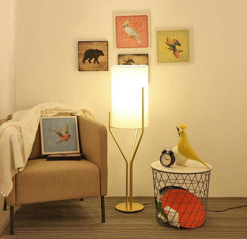 Arborescence Floor Lamp | Brass & Linen | Custom Height Options