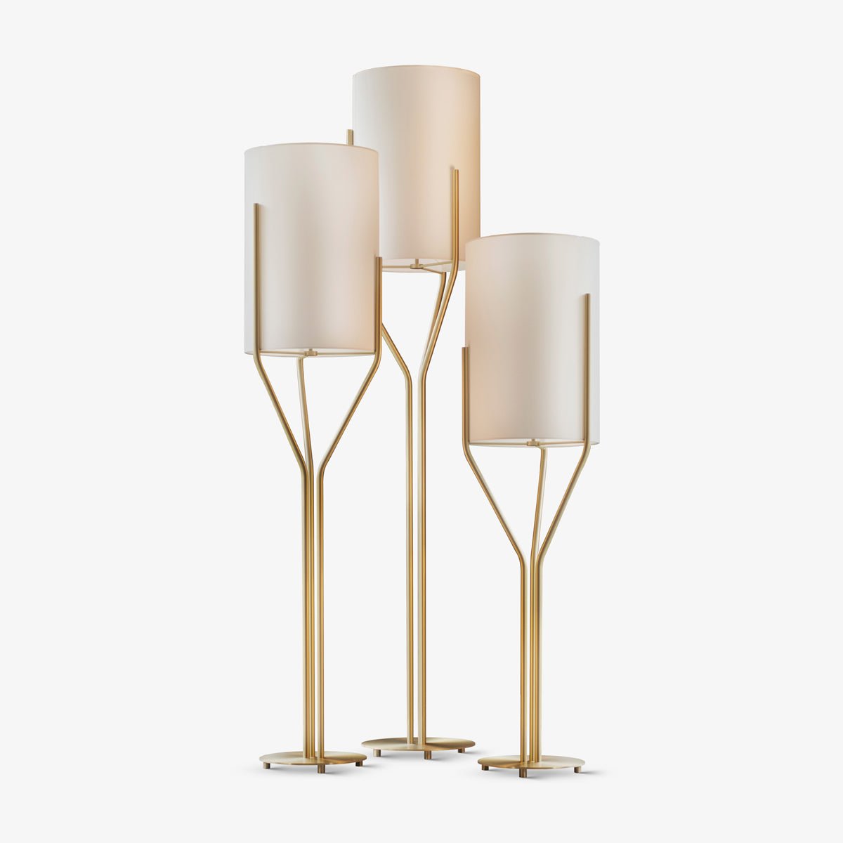 Arborescence Floor Lamp | Brass & Linen | Custom Height Options