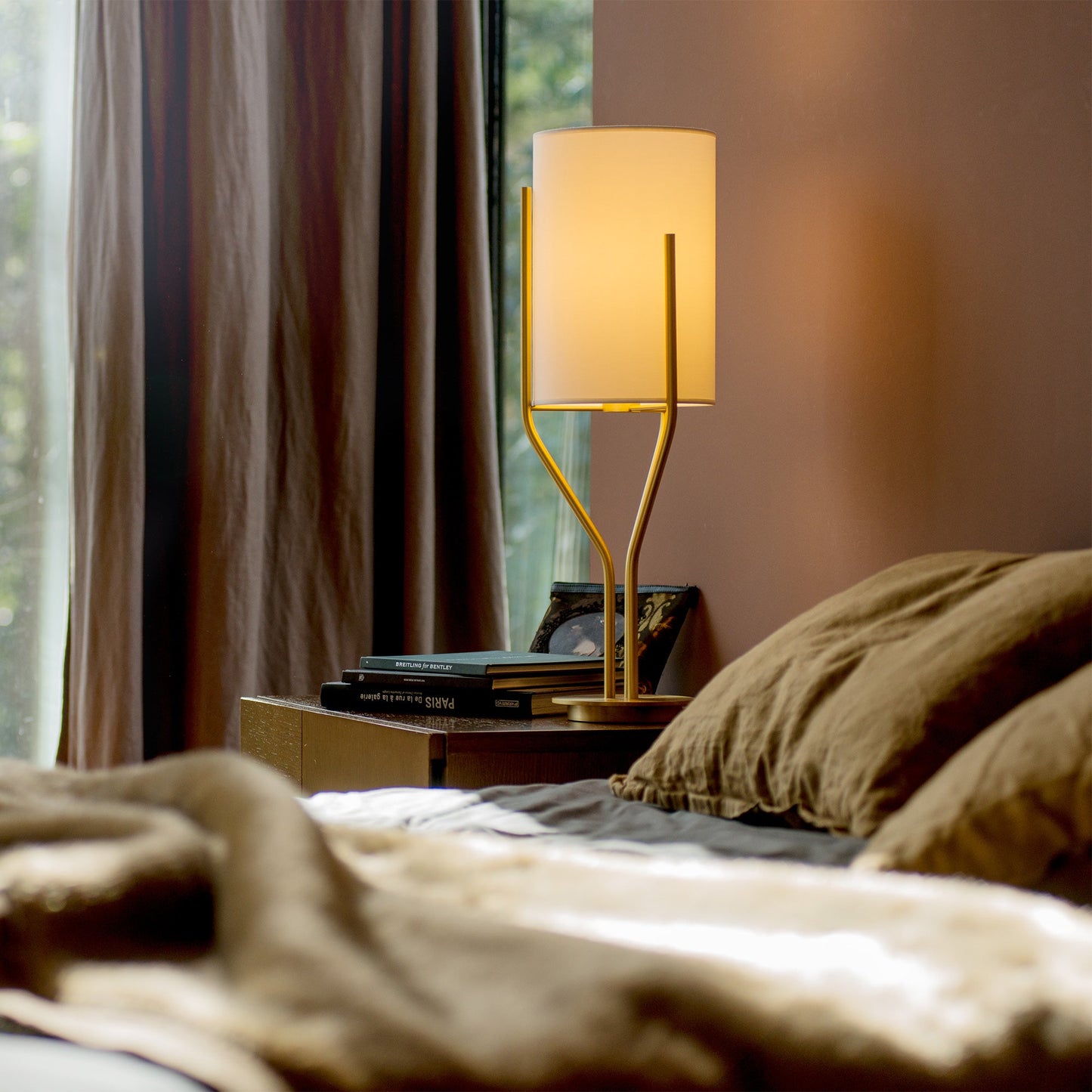 Arborescence Floor Lamp | Brass & Linen | Custom Height Options