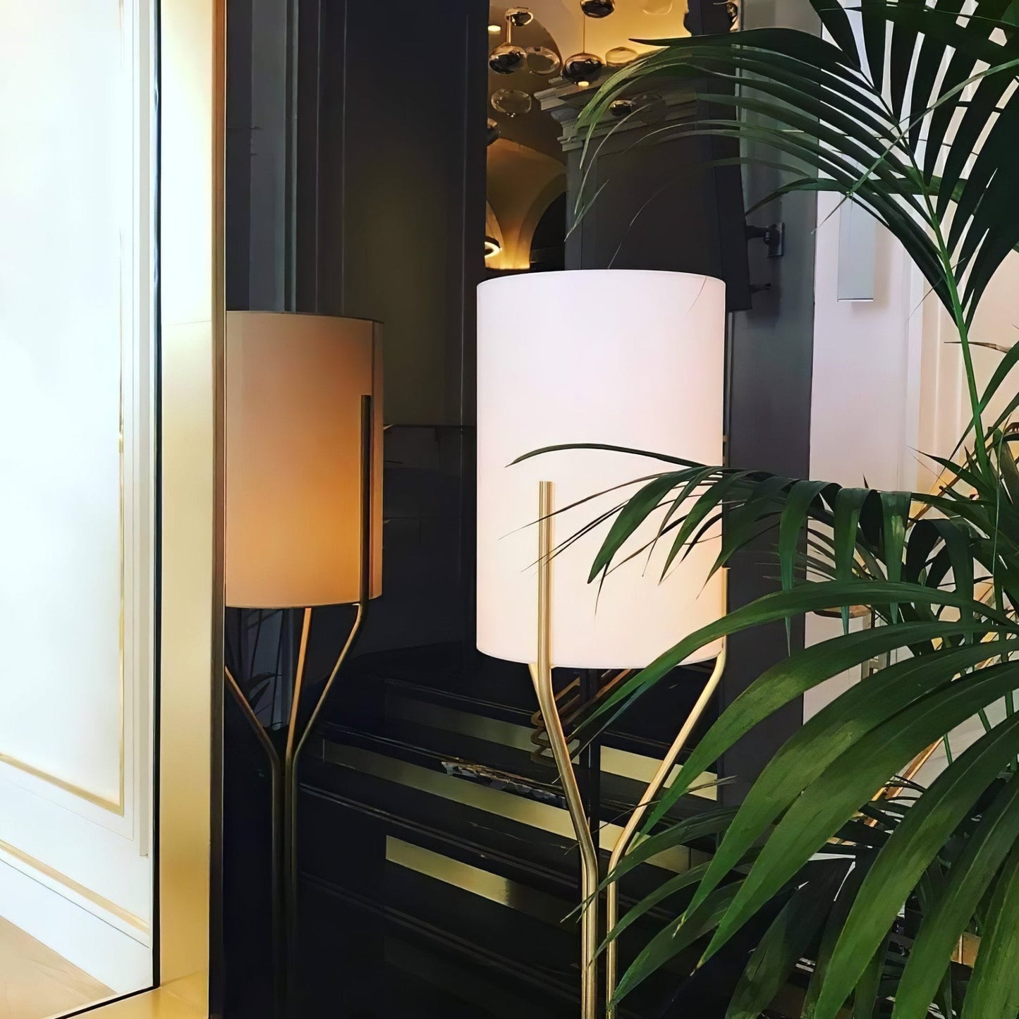 Arborescence Floor Lamp | Brass & Linen | Custom Height Options