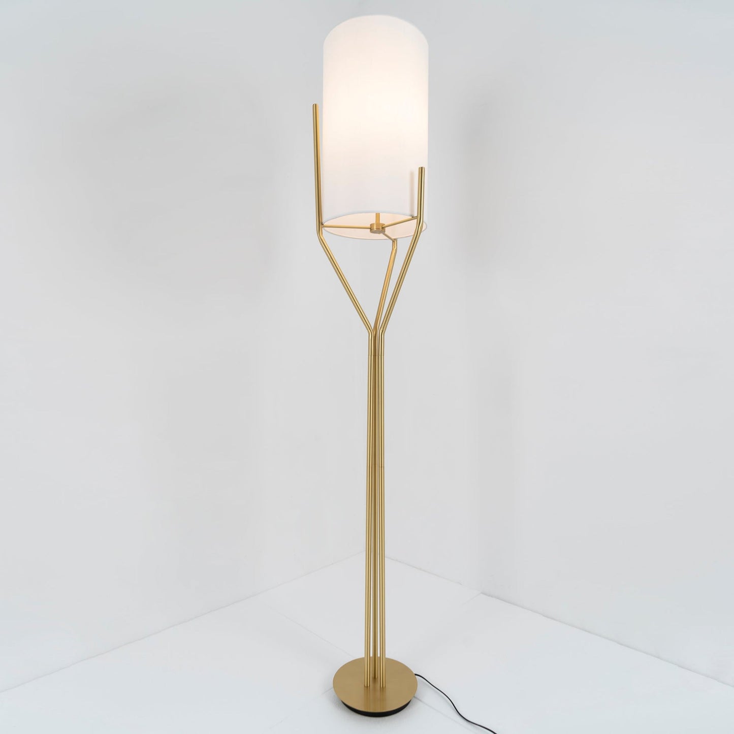 Arborescence Floor Lamp | Brass & Linen | Custom Height Options