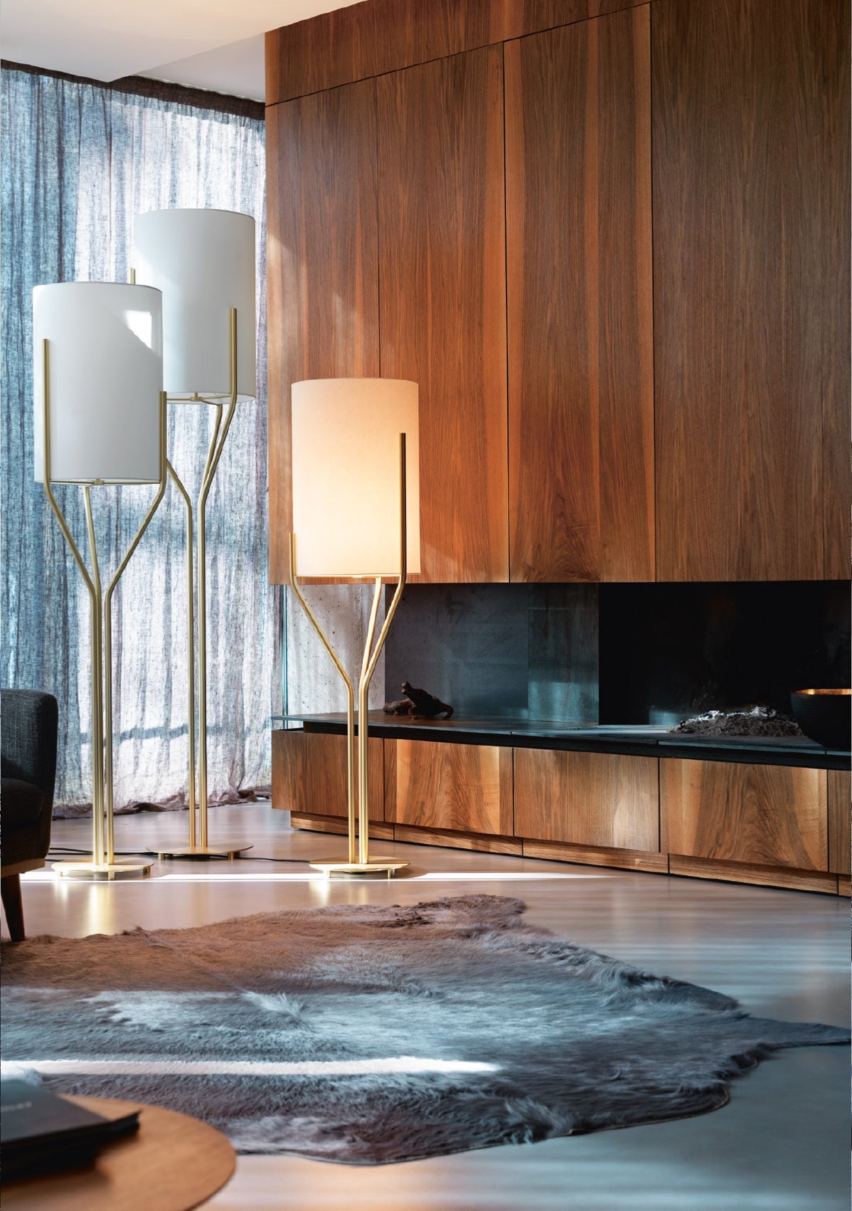 Arborescence Floor Lamp | Brass & Linen | Custom Height Options