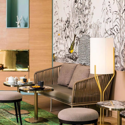 Arborescence Floor Lamp | Brass & Linen | Custom Height Options