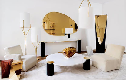 Arborescence Floor Lamp | Brass & Linen | Custom Height Options