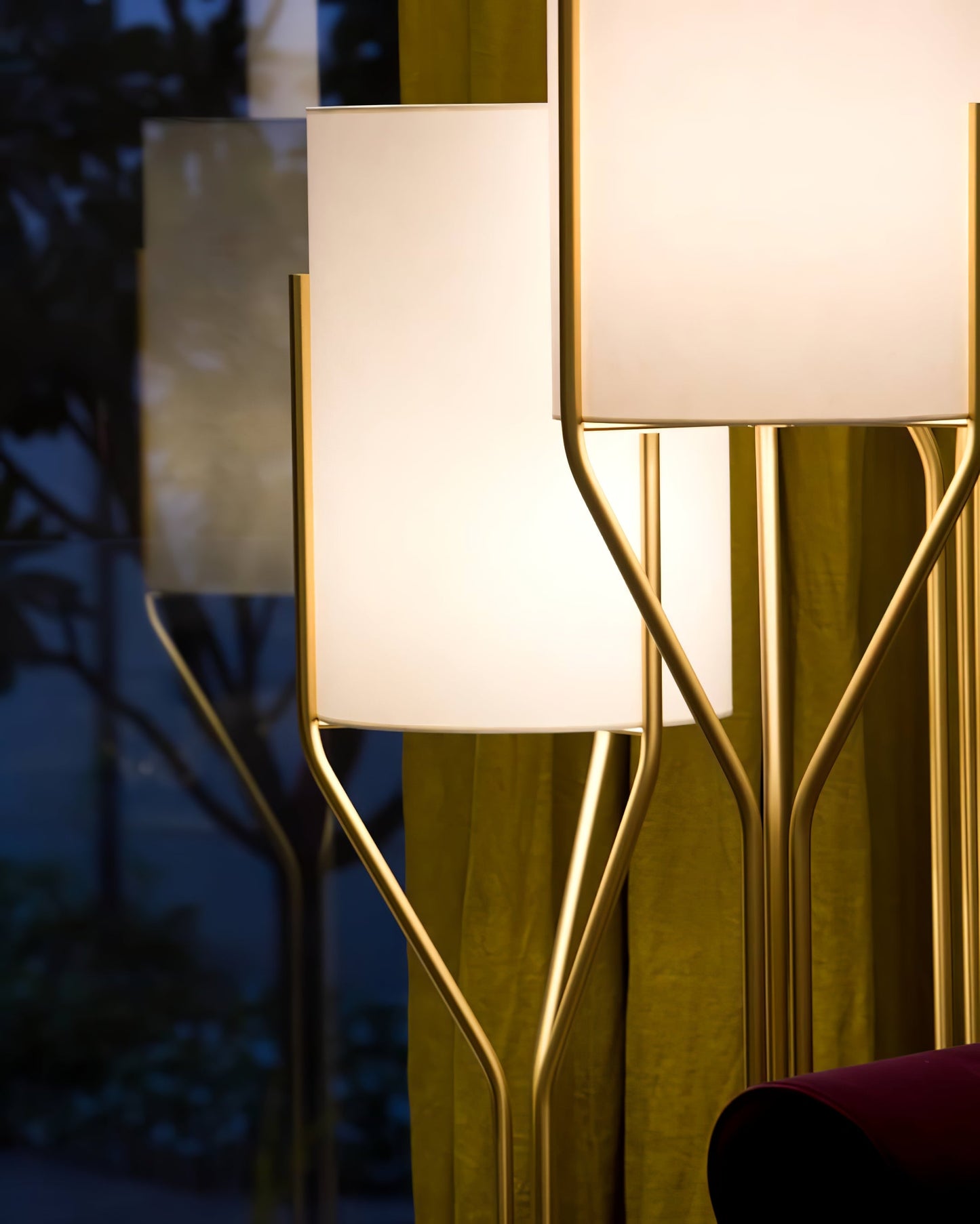 Arborescence Floor Lamp | Brass & Linen | Custom Height Options