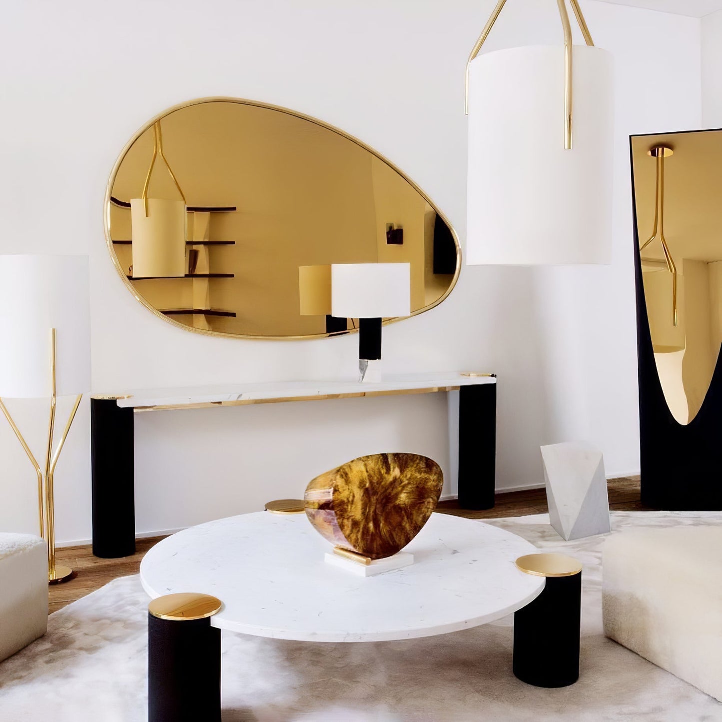 Arborescence Floor Lamp | Brass & Linen | Custom Height Options