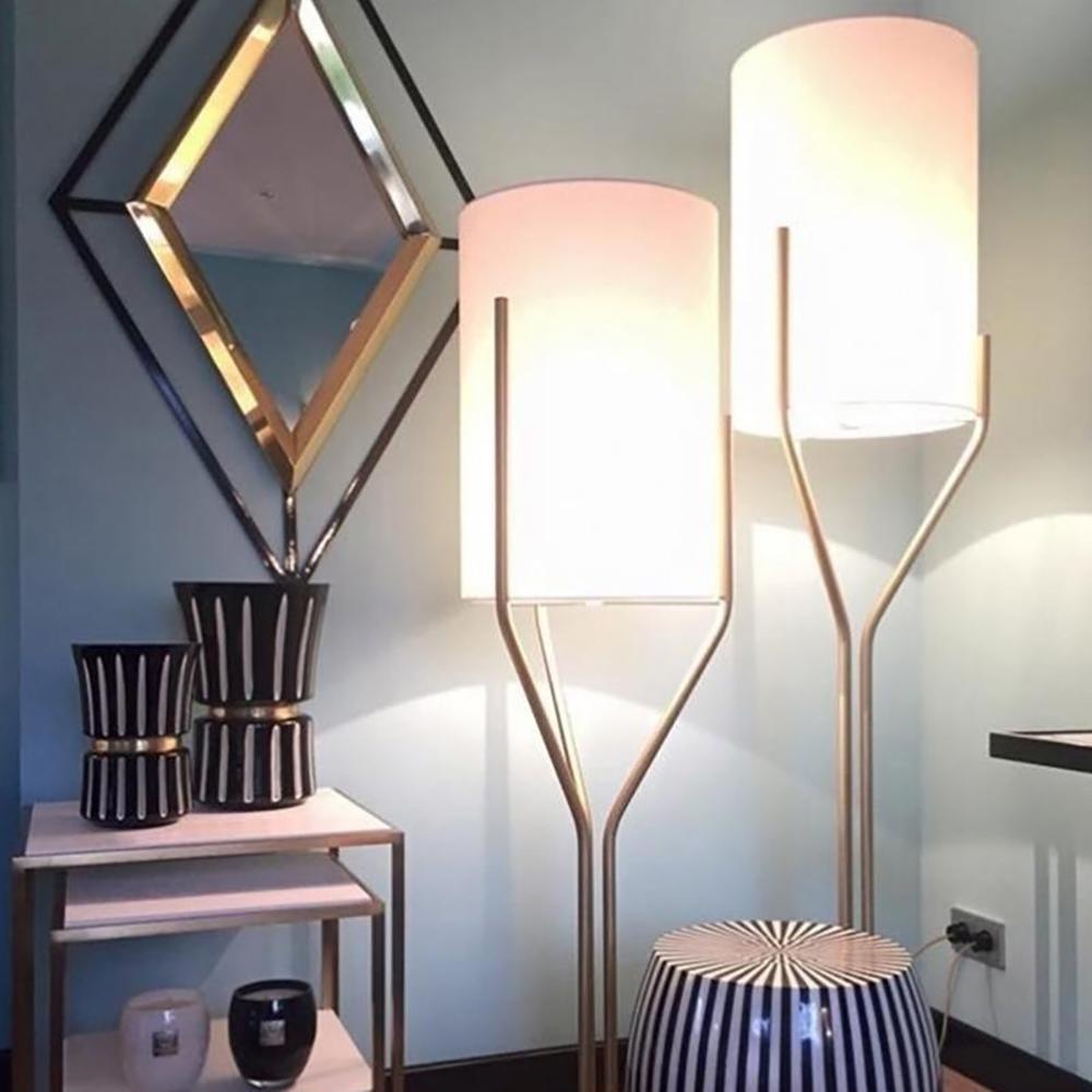 Arborescence Floor Lamp | Brass & Linen | Custom Height Options