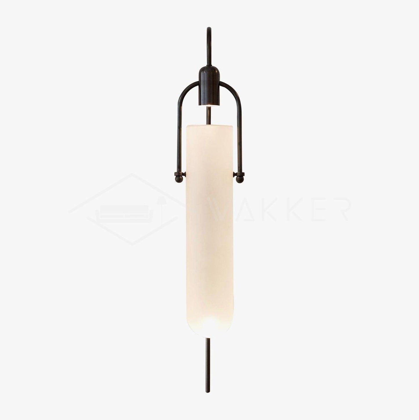 Arc Glass Wall Lamp | Frosted White Glass & Black Frame | Set of 2