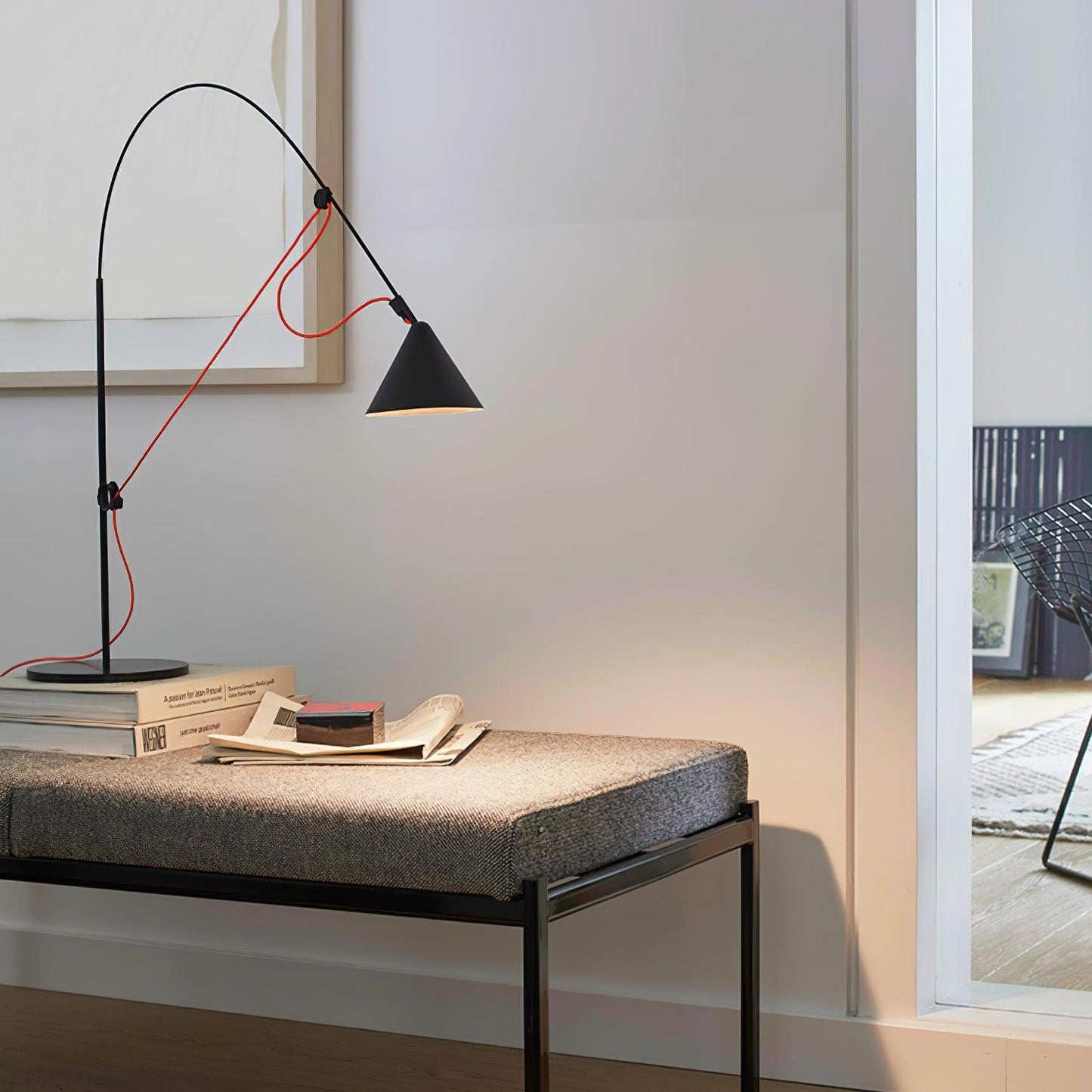 Ensure Black Table Lamp | Adjustable Height | Black