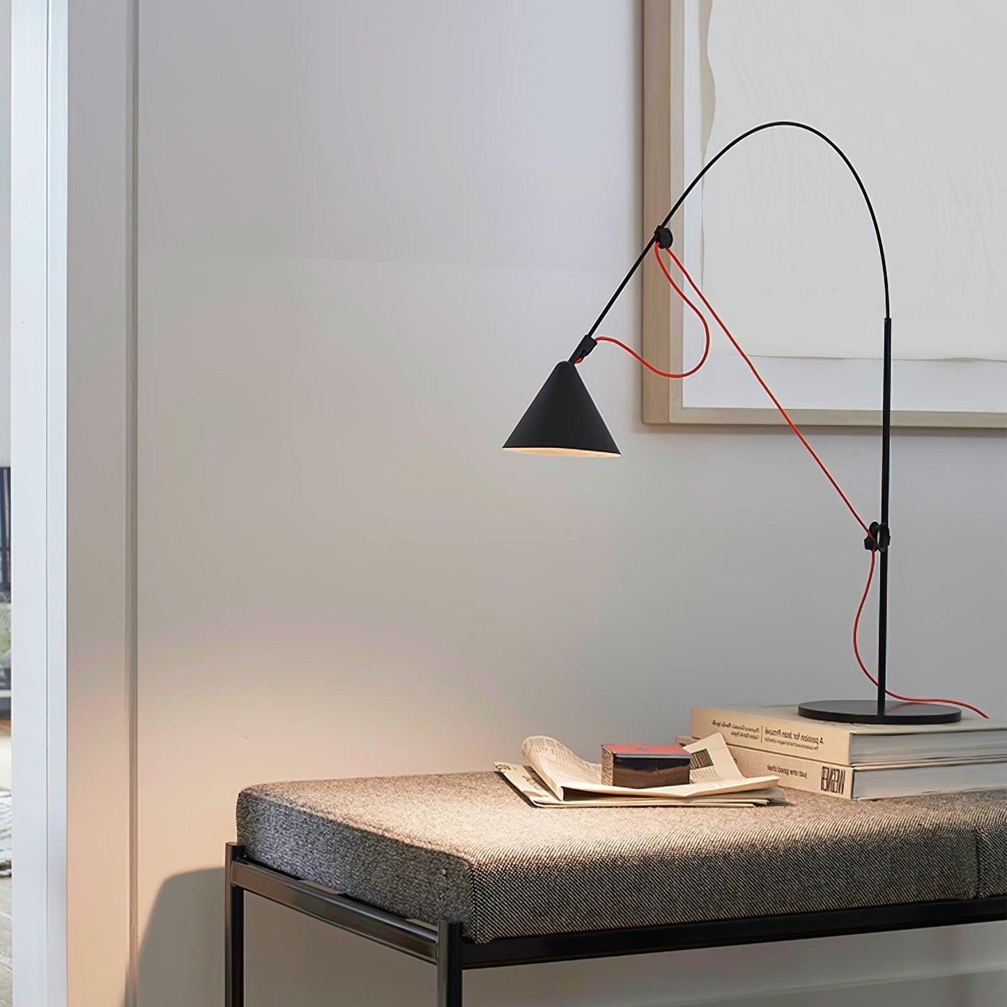 Ensure Black Table Lamp | Adjustable Height | Black