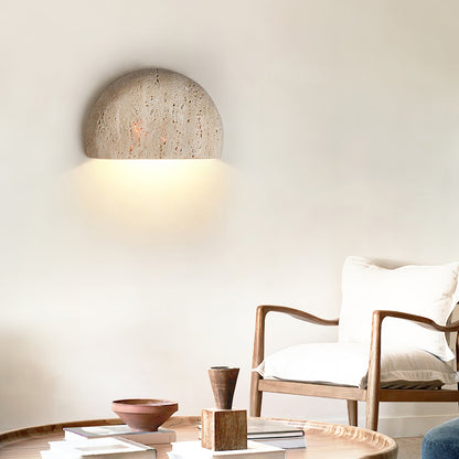 Arc Bowl Wall Lamp | Travertine | Yellow