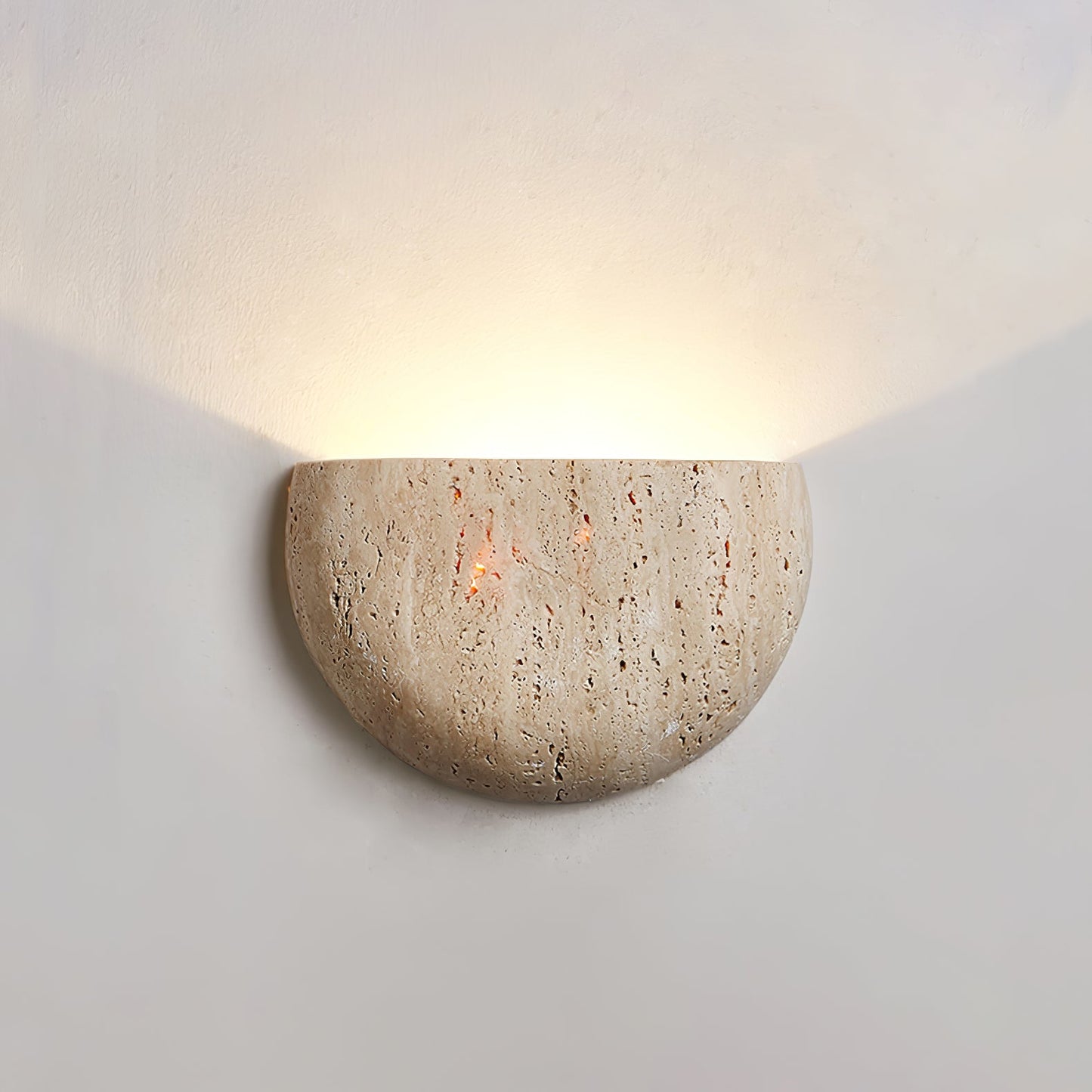 Arc Bowl Wall Lamp | Travertine | Yellow
