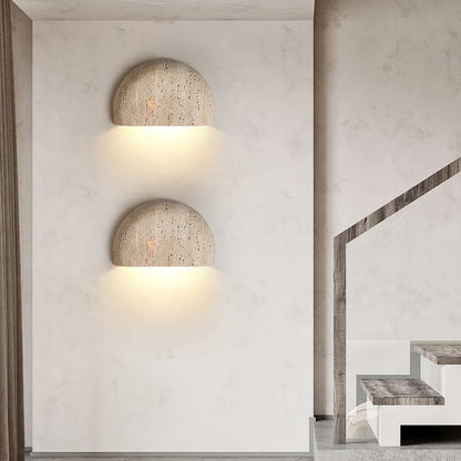 Arc Bowl Wall Lamp | Travertine | Yellow