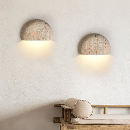 Arc Bowl Wall Lamp | Travertine | Yellow