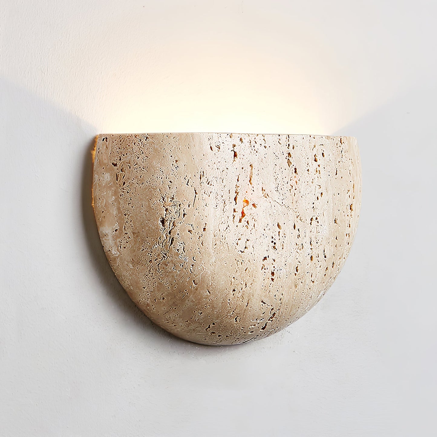 Arc Bowl Wall Lamp | Travertine | Yellow