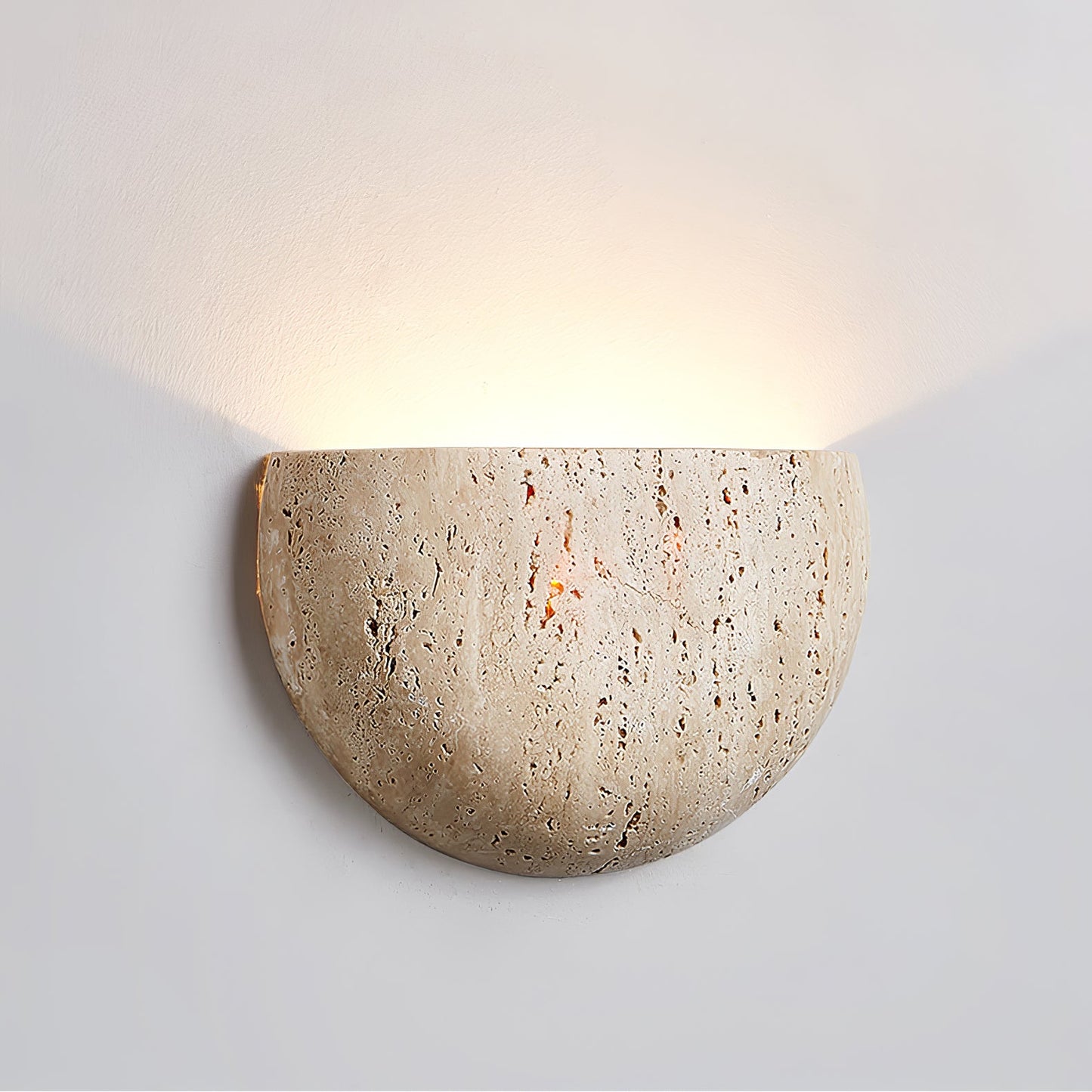 Arc Bowl Wall Lamp | Travertine | Yellow