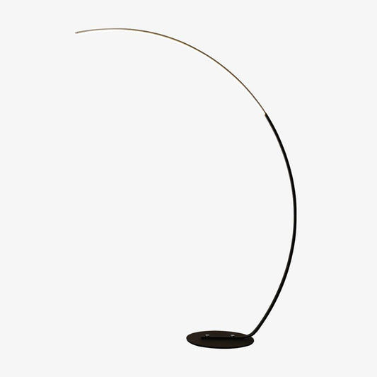 Arc Floor Lamp | Black Iron & White Acrylic Shade | 50cm Diameter