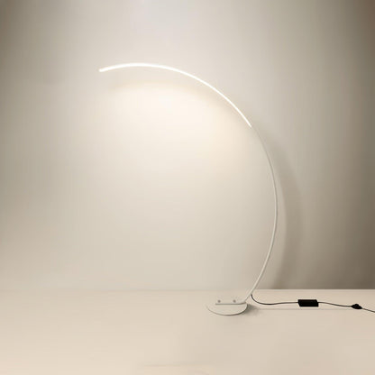 Arc Floor Lamp | Black Iron & White Acrylic Shade | 50cm Diameter