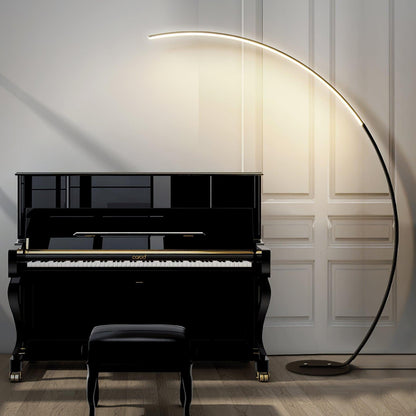 Arc Floor Lamp | Black Iron & White Acrylic Shade | 50cm Diameter