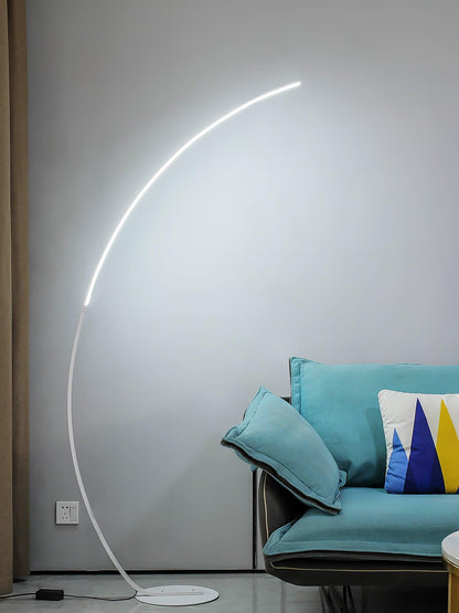 Arc Floor Lamp | Black Iron & White Acrylic Shade | 50cm Diameter