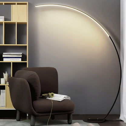 Arc Floor Lamp | Black Iron & White Acrylic Shade | 50cm Diameter