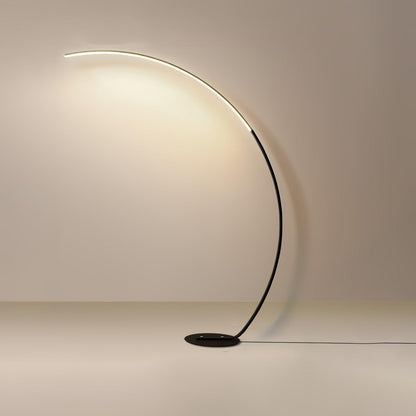 Arc Floor Lamp | Black Iron & White Acrylic Shade | 50cm Diameter