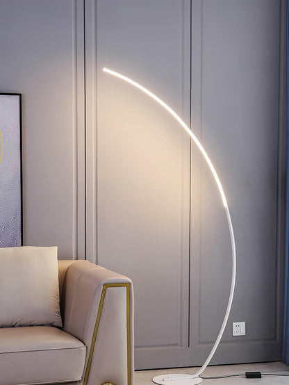 Arc Floor Lamp | Black Iron & White Acrylic Shade | 50cm Diameter