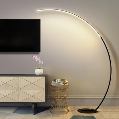 Arc Floor Lamp | Black Iron & White Acrylic Shade | 50cm Diameter