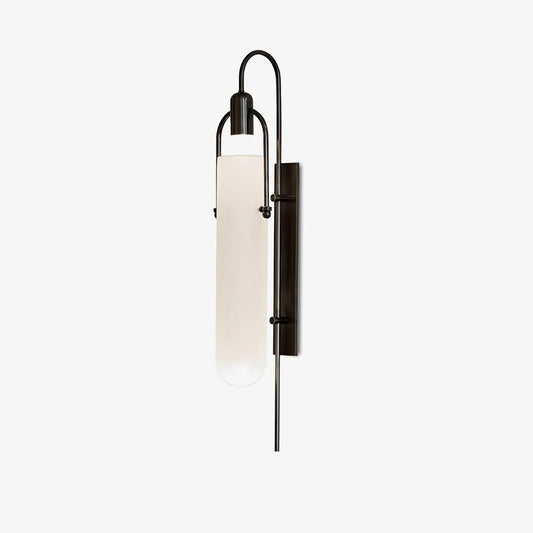 Arc Glass Wall Lamp | Frosted White Glass & Black Frame | Set of 2