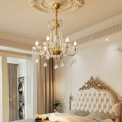 Arcadia Crysta Chandelier | Gold Metal & Clear Glass | 6 or 8 Lights