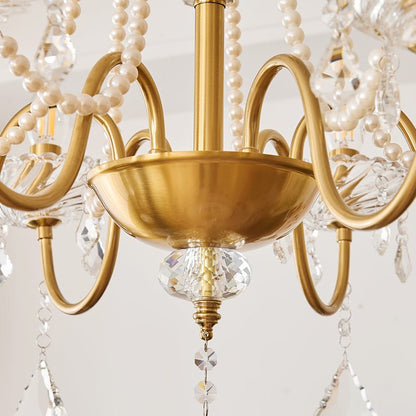 Arcadia Crysta Chandelier | Gold Metal & Clear Glass | 6 or 8 Lights