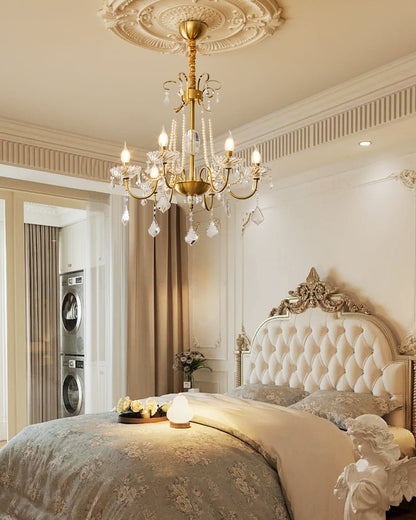 Arcadia Crysta Chandelier | Gold Metal & Clear Glass | 6 or 8 Lights